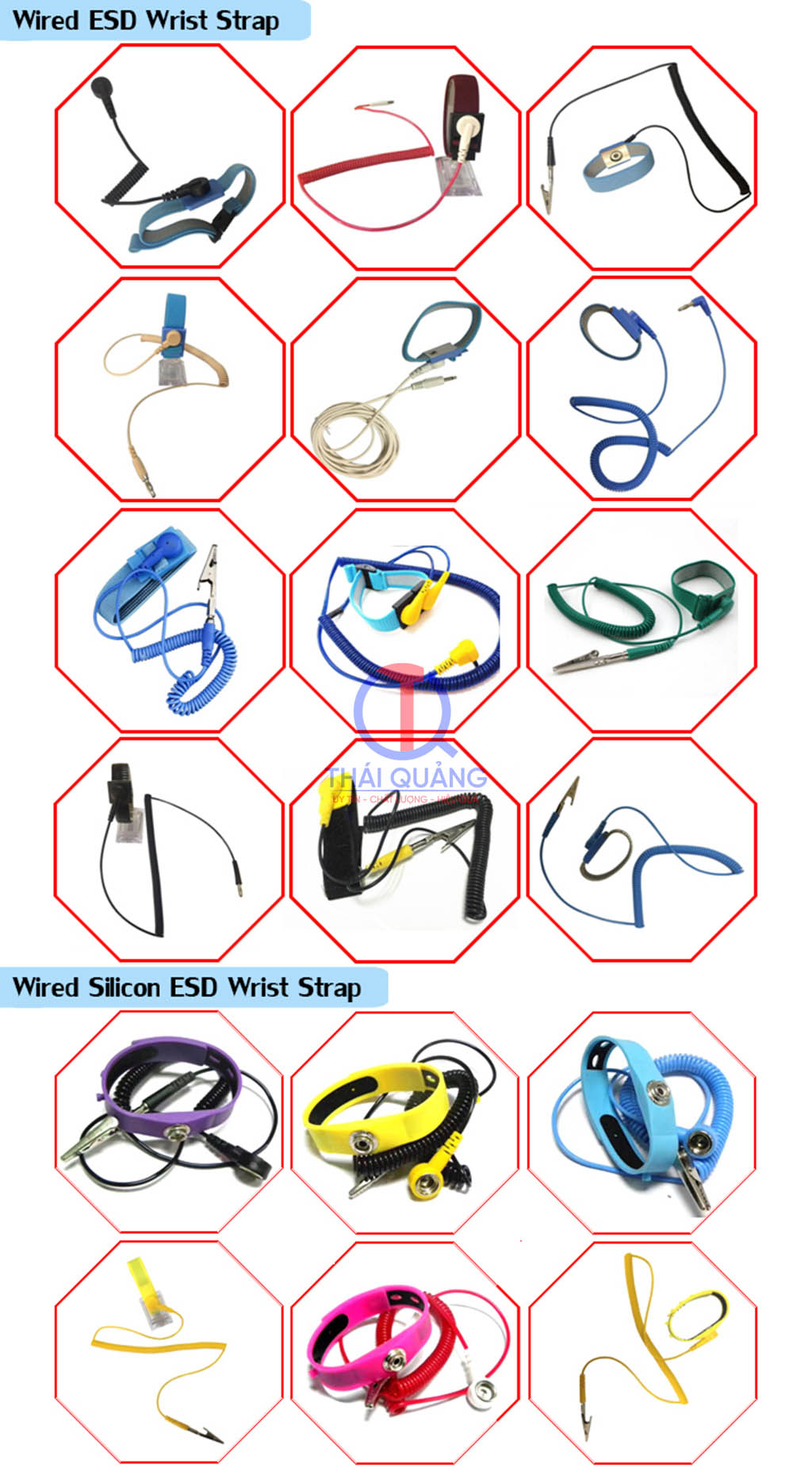 Các loại vòng đeo tay chống tĩnh điện (có dây)