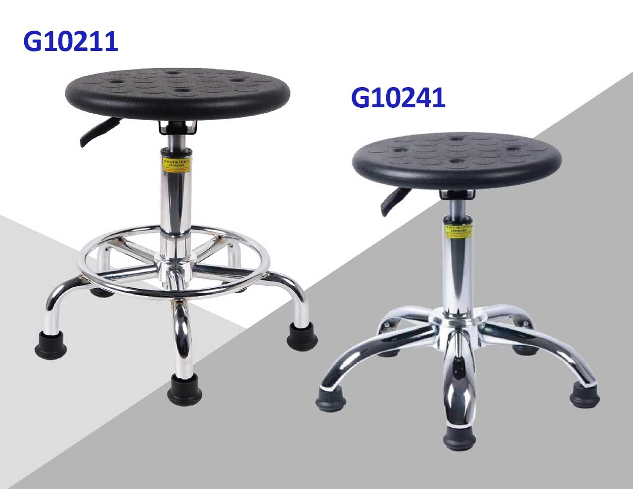 G10211 G10241 ghế 4 lỗ, trục 140, chân thép mạ và chân sao, bánh cố định