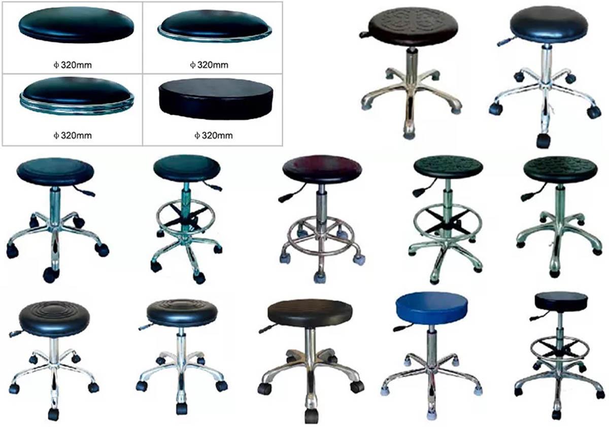 Các loại ghế mặt tròn, không tựa (ESD & phòng sạch)