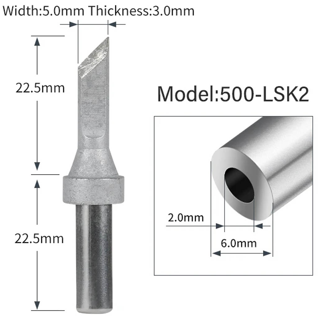 Kích thước đầu tip hàn 500-LSK2