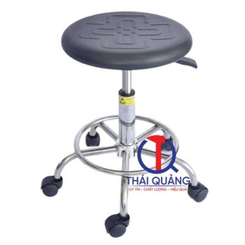Ghế mặt chữ thập, chân nhỏ có vành, chất liệu thép mạ