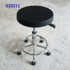 G20211 Ghế Mặt da PU phẳng, Chiều cao 42-53cm (trục 140), Chân nấm thép mạ, Bánh cố định