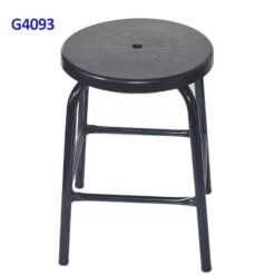 G4093 Ghế Mặt nhựa tròn, Chân thép đen cố định 55cm