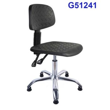 G51241 Ghế tựa da PU vân sần không tay cầm, có ngả lưng, Chiều cao 42-53cm (trục 140), Chân sao thép mạ, Bánh cố định