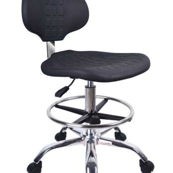 G55545-7 Ghế Tựa da PU vân sần, có tay cầm, Chiều cao 50-68cm (trục 200), Chân sao thép mạ, Bánh xe di chuyển, Để chân 350mm