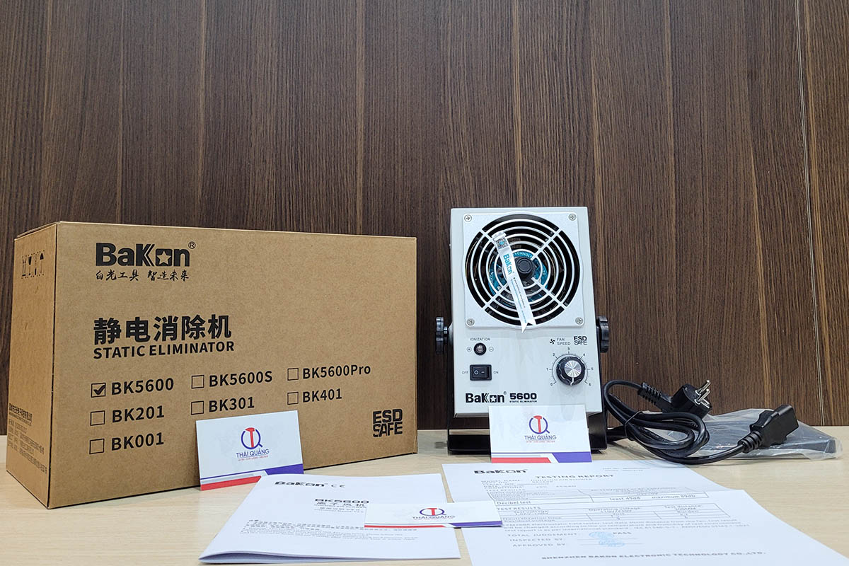 Quạt ion khử tĩnh điện Bakon BK5600 với phụ kiện đầy đủ