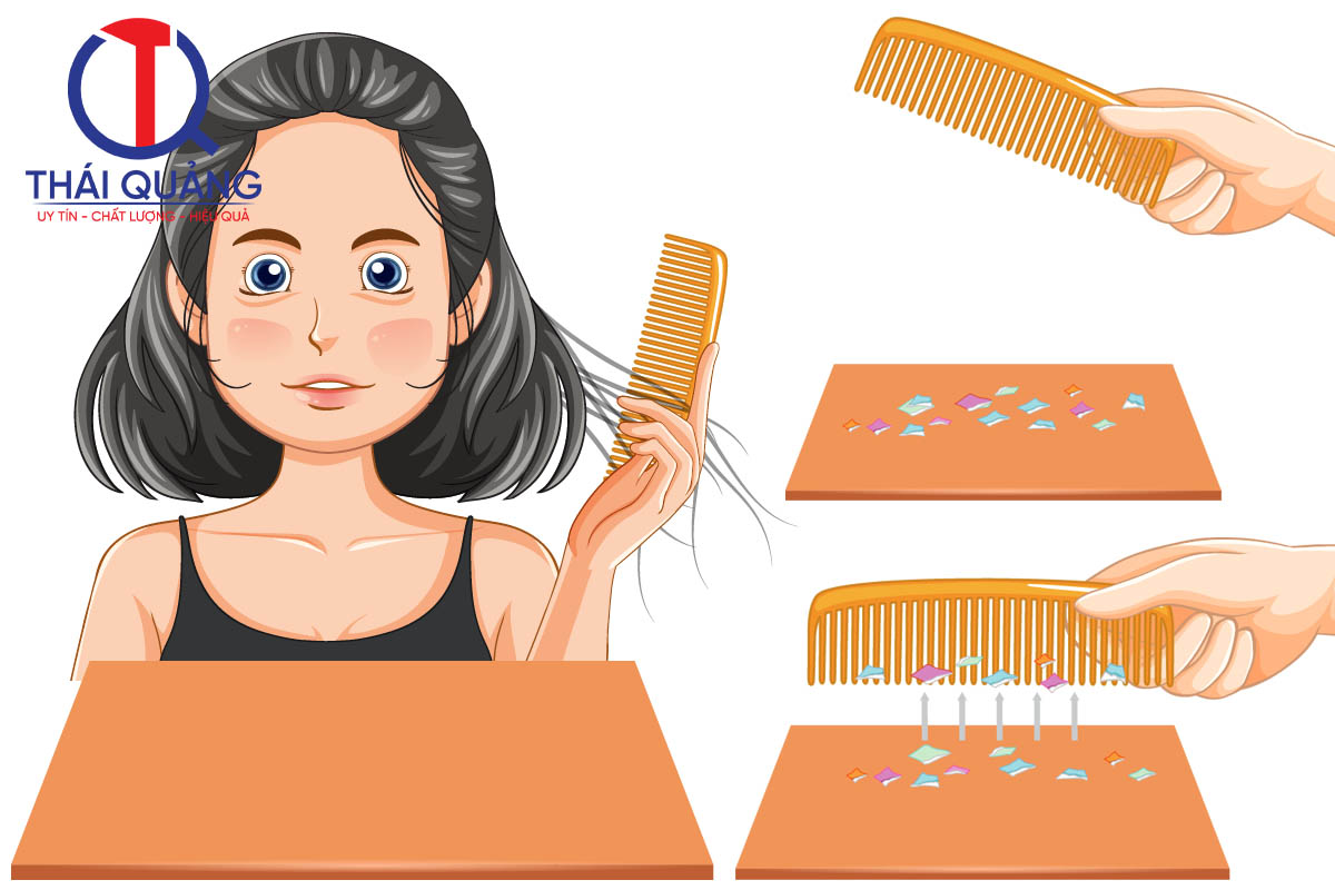 Chà lược vào tóc sẽ tạo ra tĩnh điện