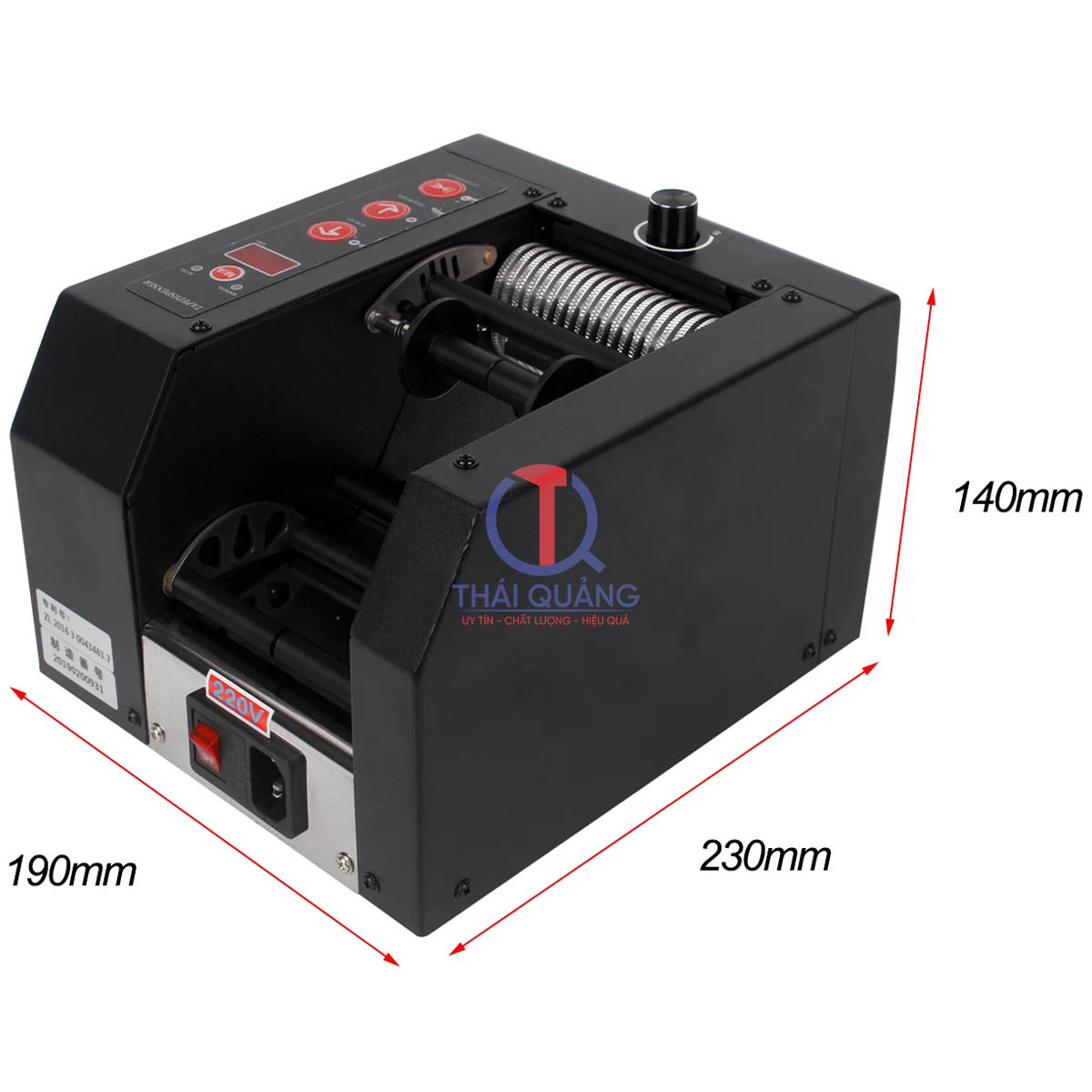 Kích thước máy cắt băng keo ZCUT-80