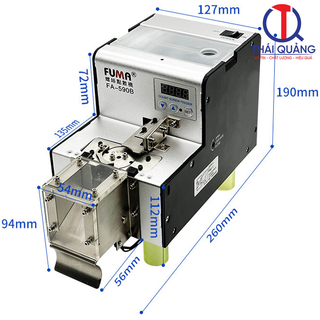 Kích thước máy đếm cấp vít tự động FA-590B