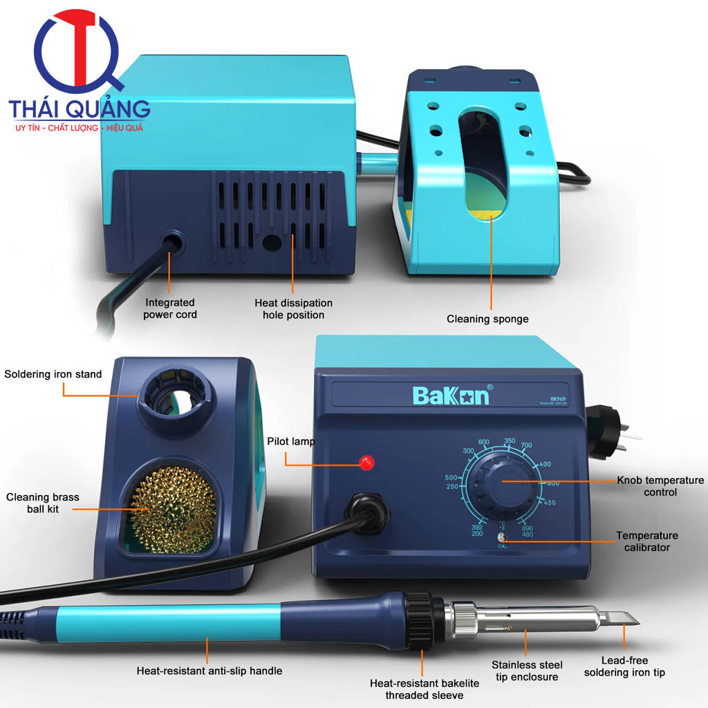 Các thành phần chính và phụ kiện trạm hàn BK969 Bakon