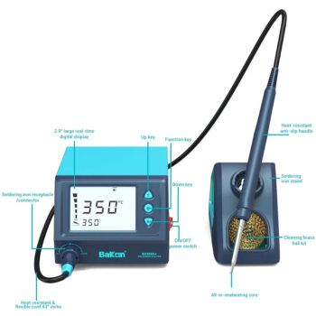 Các thành phần chính và phụ kiện trạm hàn BK969D+ Bakon