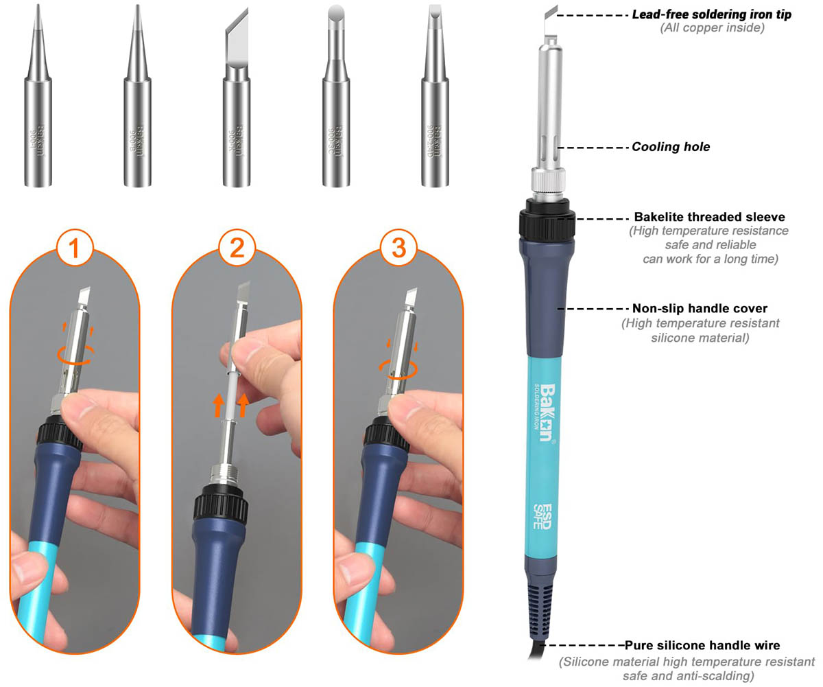 Hướng dẫn thay đầu mũi hàn cho tay hàn Bakon