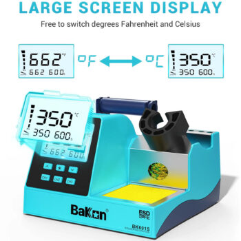 Màn hình LCD HD trên trạm hàn BK601S Bakon