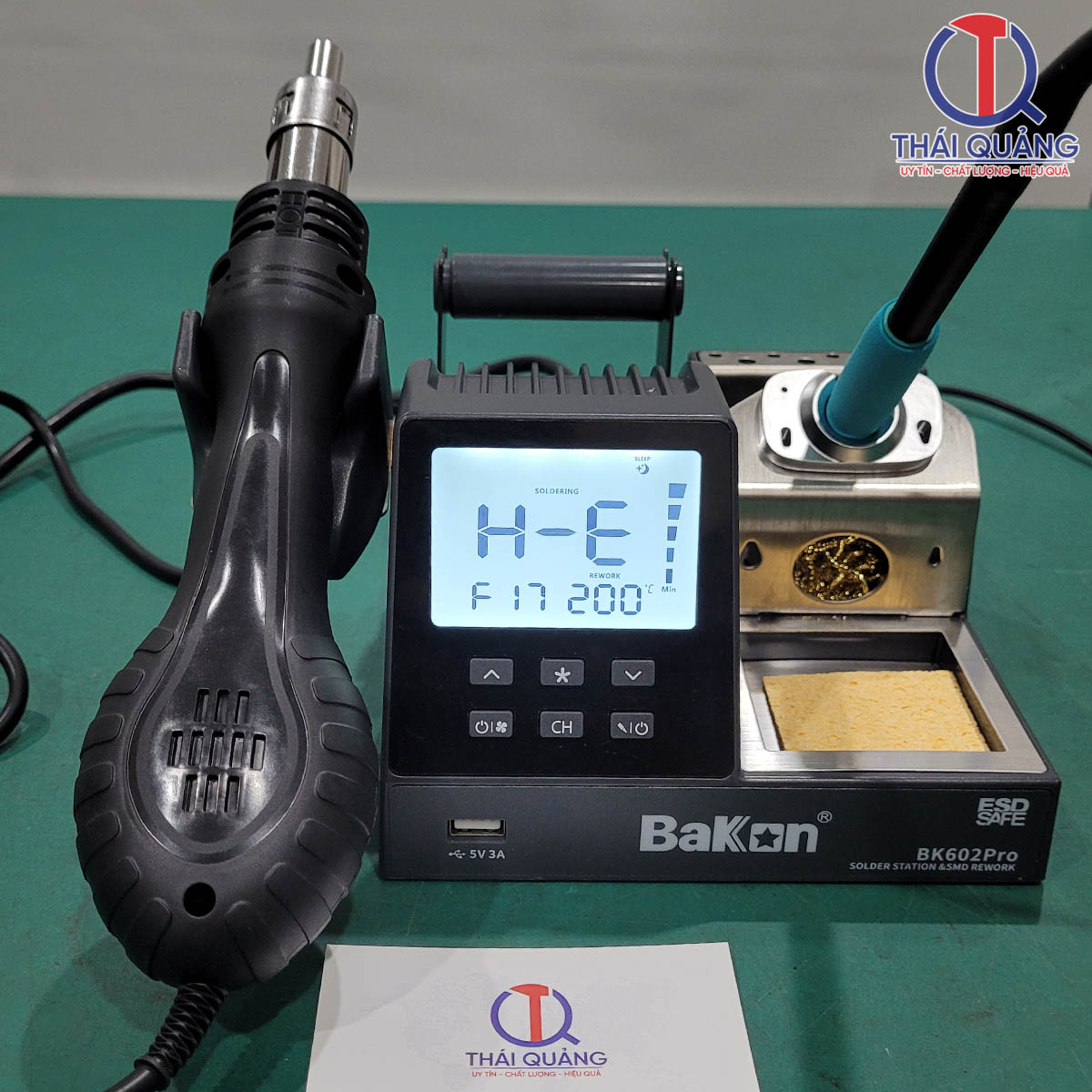 Trạm khò tích hợp mỏ hàn Bakon BK602Pro (Solder Station & SMD Rework)