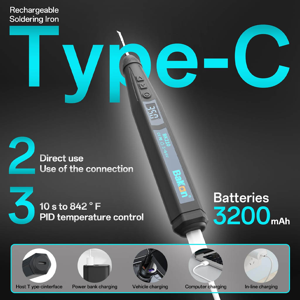 BK210 Bakon hỗ trợ cổng sạc Type-C