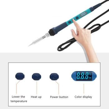 BK607 có màn hình hiển thị và nút chỉnh nhiệt trên thân