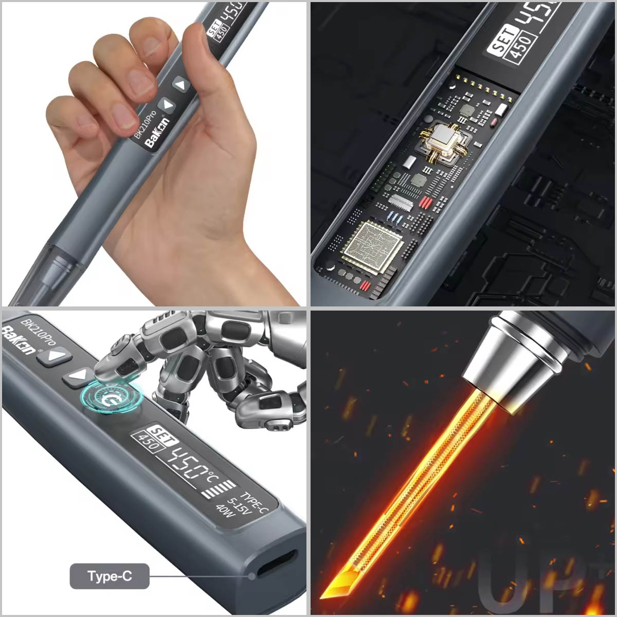 Bút hàn thiếc di động không dây BK210Pro Bakon