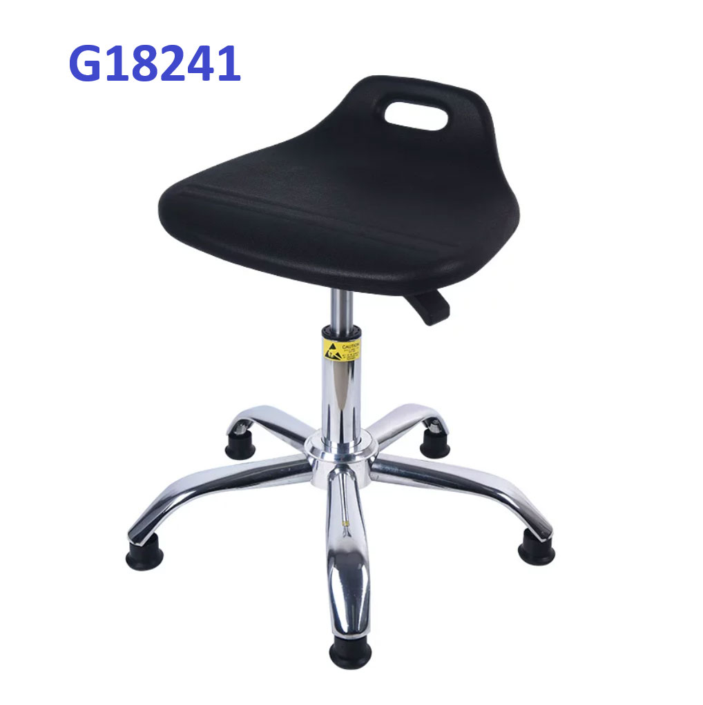 G18241 Ghế mặt 8 lỗ trơn, Chiều cao 42-53cm (trục 140), Chân sao thép mạ, Bánh cố định