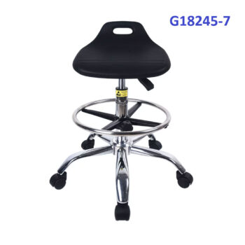G18245-7 Ghế mặt 8 lỗ trơn, Chiều cao 42-53cm (trục 140), Chân sao thép mạ, Bánh xe di chuyển, Để chân 350mm