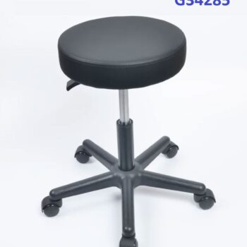 G34285 Ghế mặt da phẳng màu đen, Chiều cao 42-53cm (trục 140), Chân nhựa, Bánh xoay