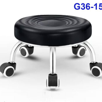G36-15 Ghế nấm mặt đệm da 3 vòng tròn, Chân nấm thép mạ có vành, Bánh xoay