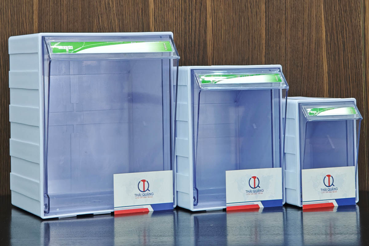 Kích thước hộp nhựa Brain CA 704, CA 703, CA 702 (sắp xếp từ trái qua phải)