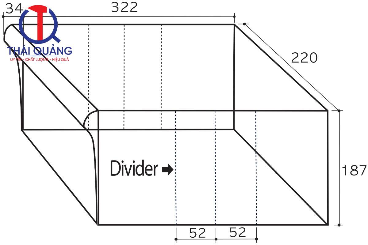 Kích thước ngăn kéo CA 524, CA 602