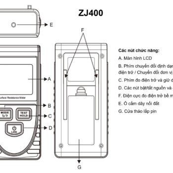 ZJ400 Miêu tả các nút chức năng