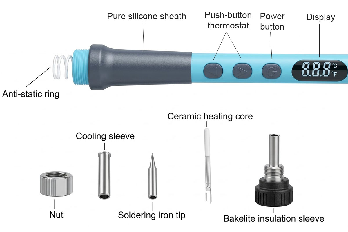 Cấu tạo mỏ hàn thiếc (soldering iron)