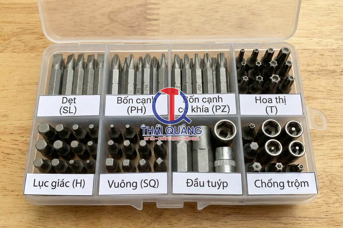 Các loại đầu bit mũi vít phổ biến