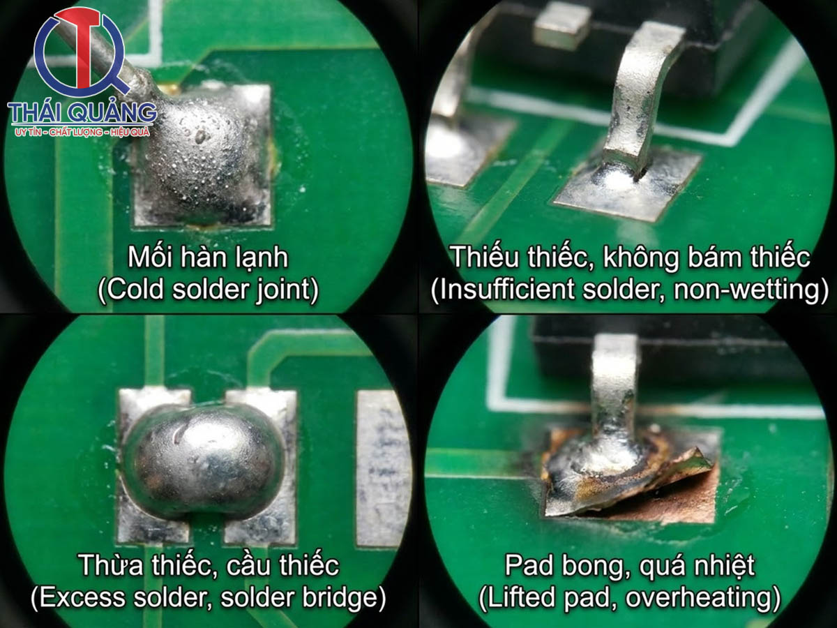 Các lỗi thường gặp khiến mối hàn thiếc không đạt