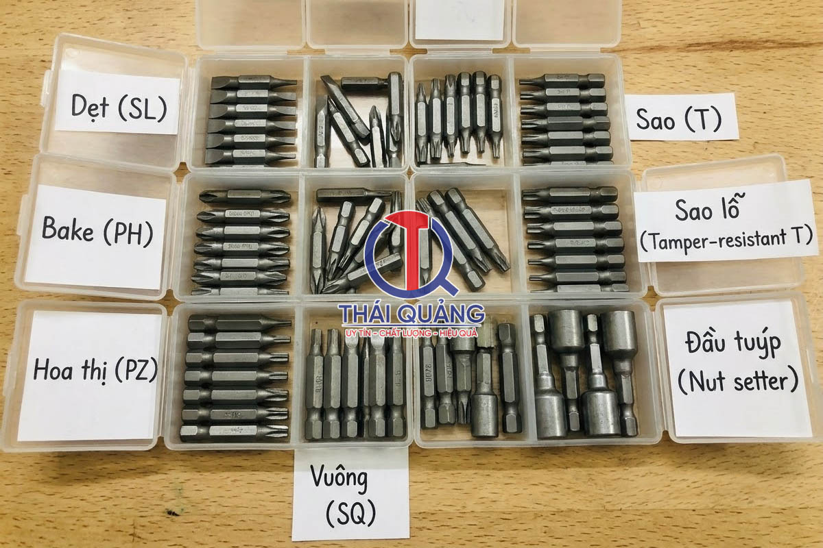 Có đa dạng các loại đầu bit mũi vít