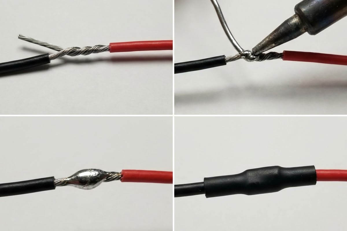 Hàn thiếc nối 2 dây điện lõi thép