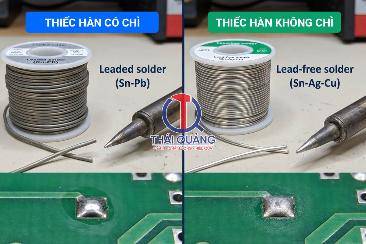 So sánh thiếc hàn không chì và thiếc hàn có chì