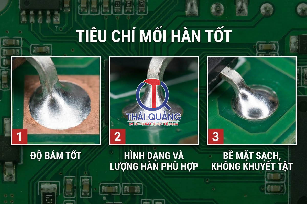 Tiêu chí đánh giá mối hàn thiếc đẹp, chất lượng