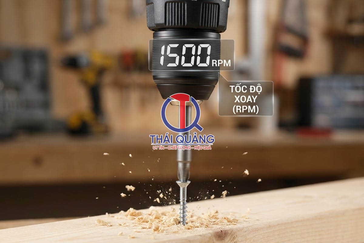 Tốc độ vặn vít là tốc độ xoay của đầu vít