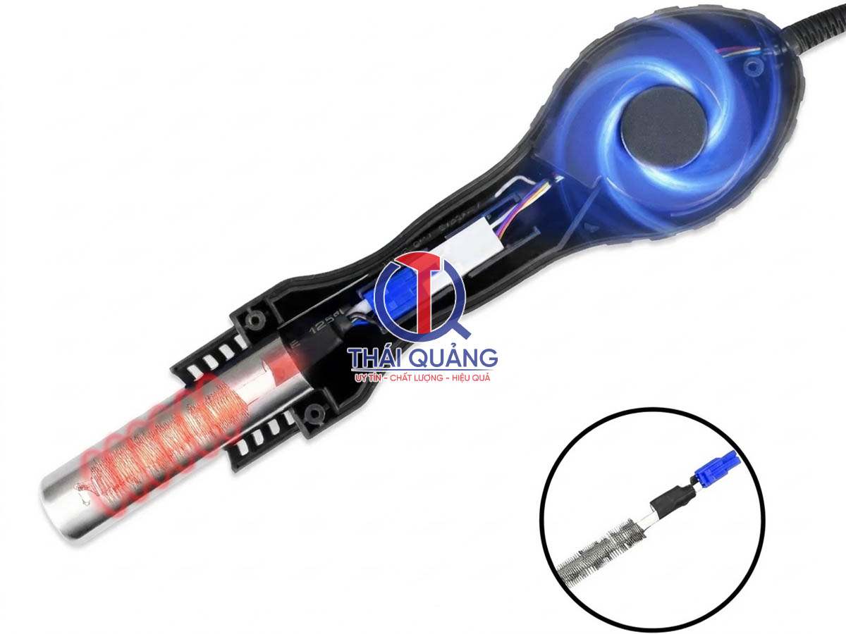 Vị trí phần tử gia nhiệt với lõi gốm (ceramic) quấn dây điện trở trong tay khò nhiệt